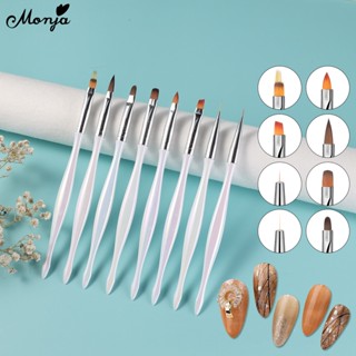 Monja Aurora อุปกรณ์แปรงปากกาอะคริลิค UV ลายดอกไม้ สําหรับใช้เพ้นท์ตกแต่งเล็บ DIY