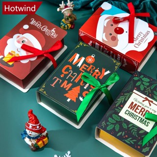 Hotwind ถุงใส่ขนม รูปหนังสือคริสต์มาส สําหรับตกแต่งบ้าน U2W8 1 ชิ้น