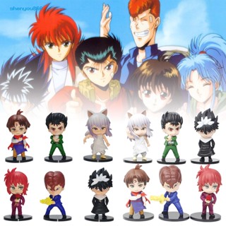 Syc- ฟิกเกอร์ YuYu Hakusho พร้อมฐาน PVC ขนาดเล็ก สําหรับตกแต่งโต๊ะ 6 ชิ้น