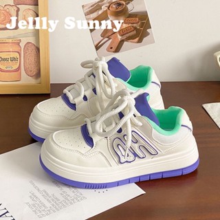  Jellly Sunny  รองเท้าผ้าใบผู้หญิง พื้นหนา ใส่สบาย สไตล์เกาหลี รองเท้าแฟชั่นผู้หญิง มีความนุ่มนวล 2023 ใหม่ FYD2390VUP 37Z230913