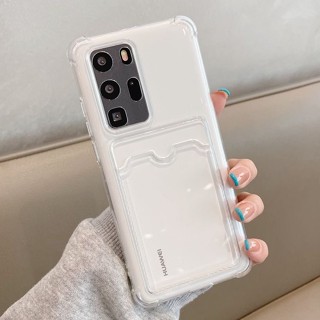 เคสใสใส่บัตร ขอบกันกระแทก พร้อมช่องใส่บัตร  สําหรับ OPPO Reno8 pro Reno 8z 7z A17 A17K A16 A16K A54 A76 A15  เคสใส