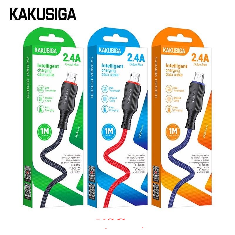 KAKUSIGA KSC-807 คุณภาพสูง Type-C Smart Fast Charging Data Cable PVC 1m 3A การชาร์จที่มีประสิทธิภาพและรวดเร็ว