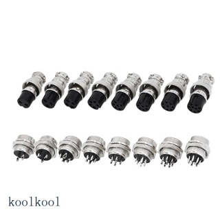 Kool GX16-2 2 9 Pin 16 มม. เอวิเอชั่นปลั๊กเชื่อมต่อ สีเงิน