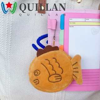 Quillan กระเป๋าใส่เหรียญ รูปปลากะพง ลิปสติก มีซิป ขนาดใหญ่ จุของได้เยอะ สไตล์เกาหลี ญี่ปุ่น สําหรับช้อปปิ้ง