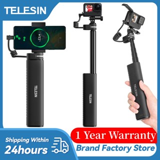 Telesin พาวเวอร์แบงค์ 10000mAh ด้ามจับชาร์จ สําหรับกล้องแอคชั่น GoPro DJI action 3 Osmo Insta360 สมาร์ทโฟน