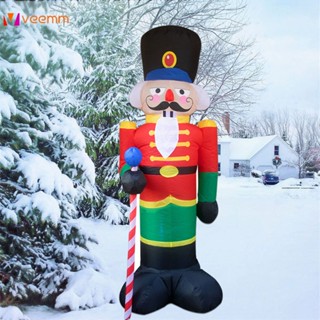 2.4m Nutcracker คริสต์มาส Inflatable Led Light Up Decor ตกแต่งวันหยุดกลางแจ้งคริสต์มาส Inflatable ตุ๊กตาของเล่นสำหรับ Home veemm