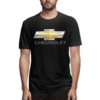 ขายดี เสื้อเชิ้ตคอกลม ผ้าฝ้ายแท้ พิมพ์ลายโลโก้รถยนต์ Chevrolet ของขวัญวันพ่อ