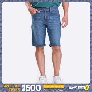 WRANGLER กางเกงขาสั้นผู้ชาย คอลเลคชั่น Cowboy Cool เอวกลาง ทรง TEXAS SHORTS รุ่น WR S523MTXSN33 สียีนส์ แรงเลอร์ เสื้อผ้าผู้ชาย