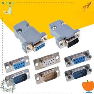 Suhu ซ็อกเก็ตแจ็ค 9 Pin RS232 Serial DB9 D-sub ปลั๊ก COM ถอดได้ พร้อมเปลือกพลาสติก 485 COM ตัวเมีย ตัวผู้