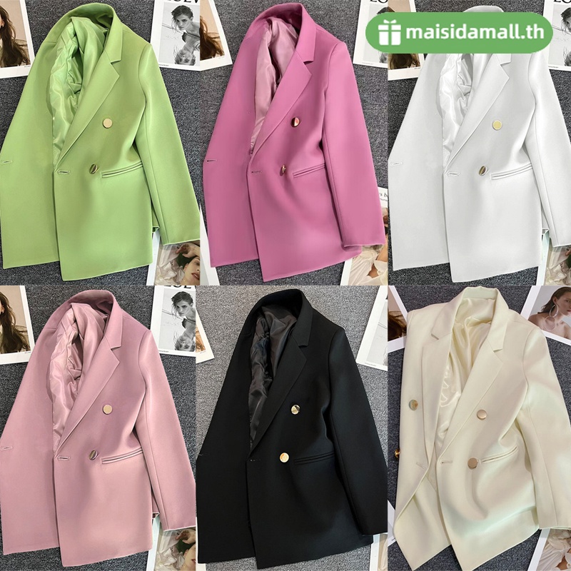 พร้อมส่ง MSD เสื้อสูทสีลูกกวาดผู้หญิง ใหม่เกาหลีลำลองหลวมสูท มี 7 สี Blazer