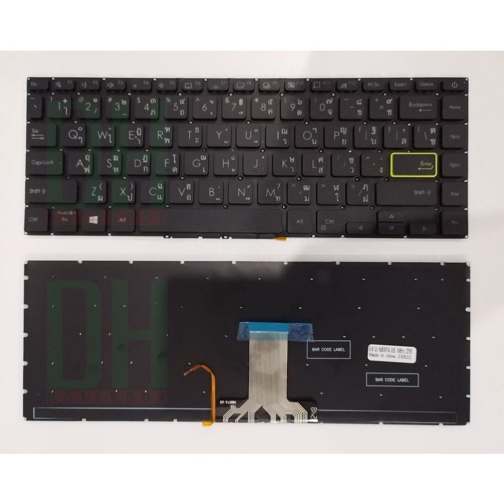 แป้นพิมพ์ คีย์บอร์ดโน๊ตบุ๊ค Asus VivoBook 14 D413 Laptop Keyboard