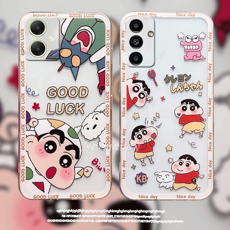 เคสโทรศัพท์สร้างสรรค์ Samsung Galaxy A15 LTE A25 A35 A55 5G 4G การ์ตูนตลก Crayon Shin-chan โปร่งใส Ultra Thin สมาร์ทโฟนกรณี Silicagel Softcase กล้องกันกระแทก
