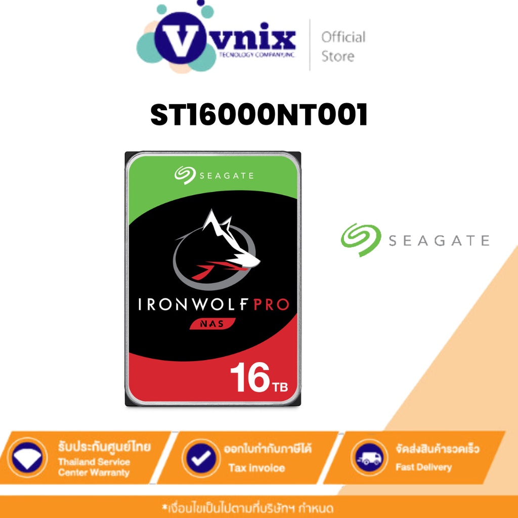 Seagate ST16000NT001 IRONWOLF PRO NAS HDD 16TB 7200RPM 256MB SATA 6GB/S By Vnix Group