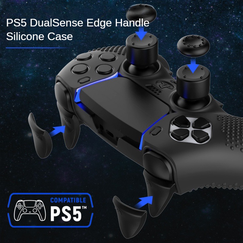 Ps5 Slim/Pro Elite DualSense Edge Handle ชุดซิลิโคนป้องกัน 9 in 1 Trigger Key Case ps5 Acessórios