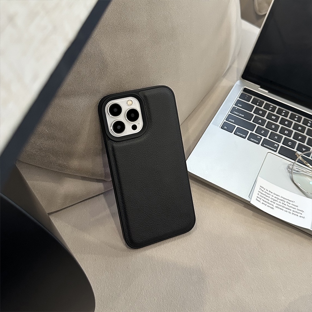 เคสโทรศัพท์มือถือหนังนิ่ม สีดํา สําหรับ IPhone 15 15pro Max 13 Mini 14 14pro 14max 12 11 Pro Max IX XR SE2 Plus - รูปที่ 6