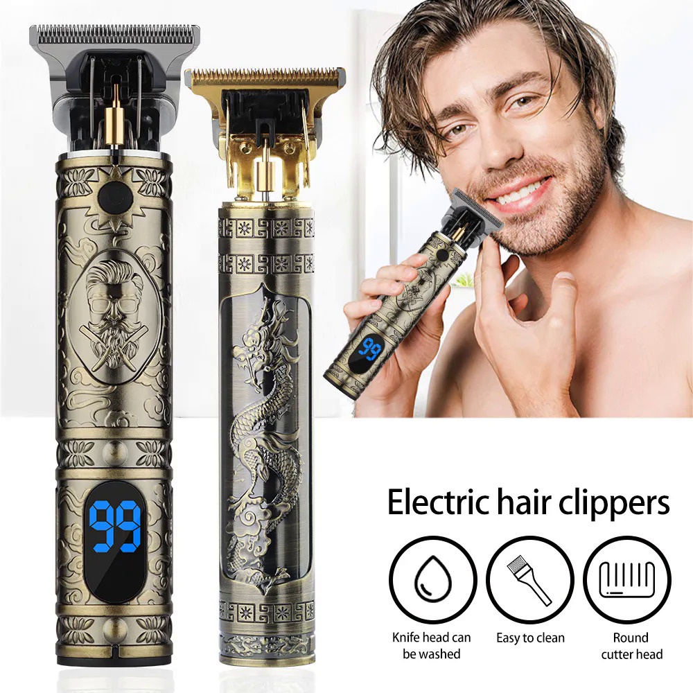 New in Vintage T9 0MM Hair Cutting Machine trimmer Cordless Hair finishing Beard Clipper for men Ele