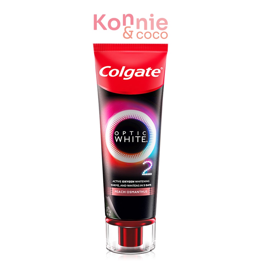 Colgate Optic White O2 Peach Osmanthus Toothpaste 85g ยาสีฟันคอลเกต อ๊อพติค ไวท์ โอทู พีช ออสแมนตัส.