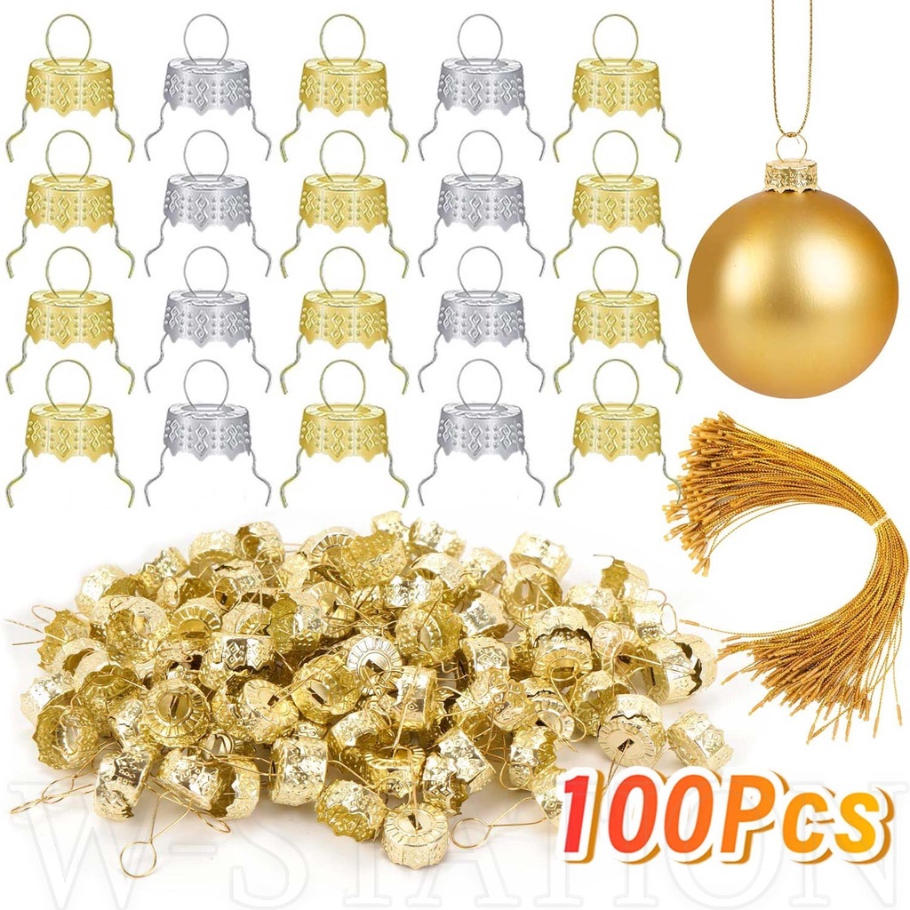 100 ชิ้น ทรงกลม คริสต์มาส บอล หมวก / 14 มม. ถอดเปลี่ยนได้ โลหะ เปลี่ยนได้ / ทอง เงิน บอล แขวน เครื่องประดับ / ต้นคริสต์มาส DIY อุปกรณ์ / ตกแต่งบ้าน ปีใหม่ – โปรปัง