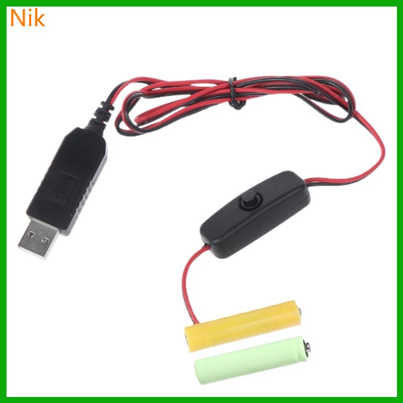 สายเคเบิ้ลแปลงแบตเตอรี่ DC Boost USB 1 5V AAA 2 ชิ้น