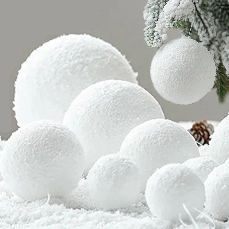 6 ชิ้นโฟม Snowball Ball เครื่องประดับคริสต์มาสสําหรับ Xmas Tree Christmas ผลิตภัณฑ์ตกแต่งบ้านต้นคริสต์มาสตกแต่งจี้อุปกรณ์เสริมตกแต่งบ้านแขวนเครื่องประดับ