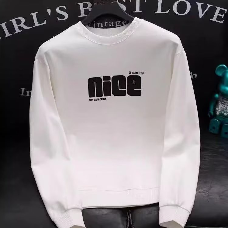 เสื้อกันหนาวแขนยาว คอกลม หนังกลับ แบบสวมหัว เข้ากับทุกการแต่งกาย แฟชั่นฤดูใบไม้ผลิ สําหรับผู้ชาย