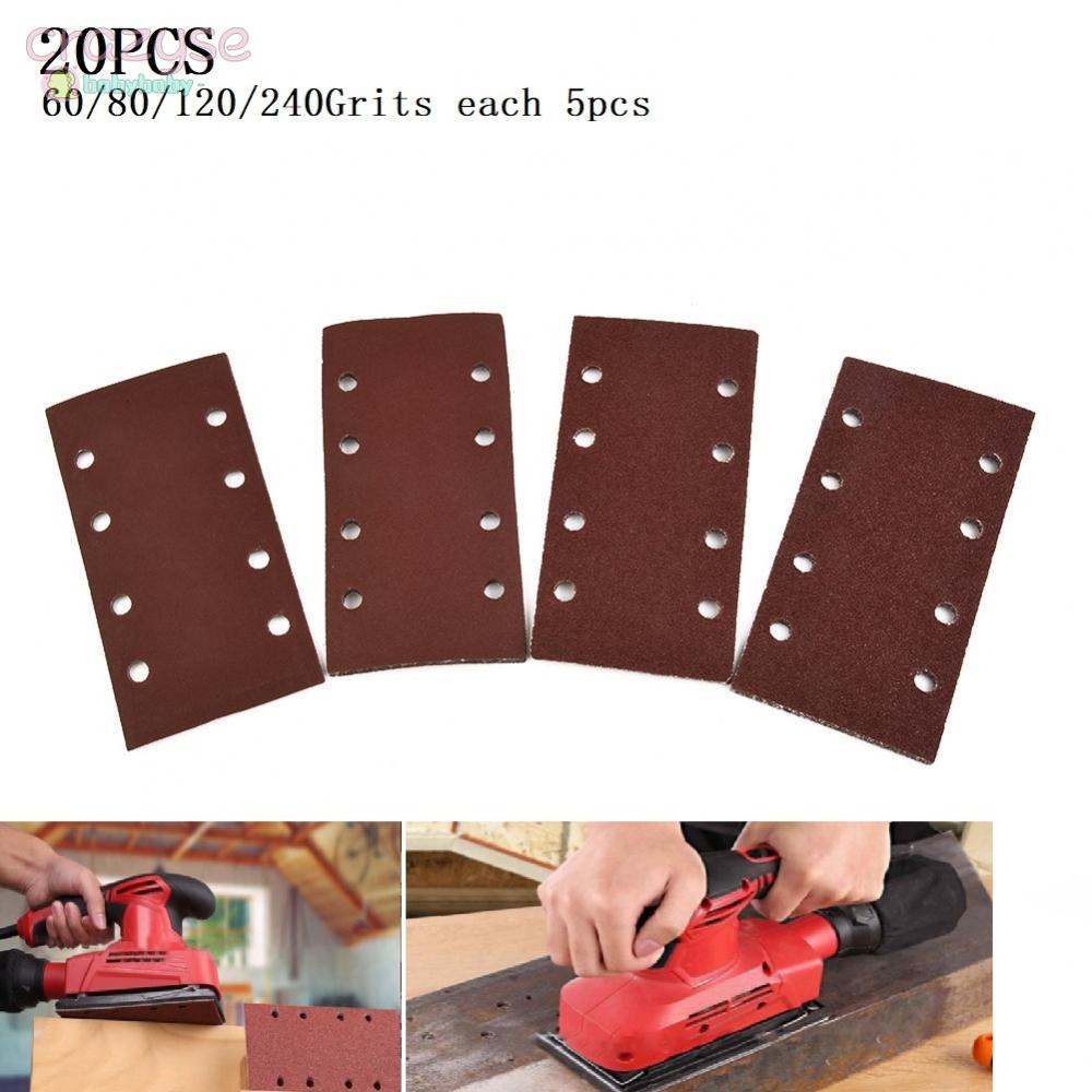 แผ่นกระดาษทรายขัด 60/80/120/240# 20 ชิ้น