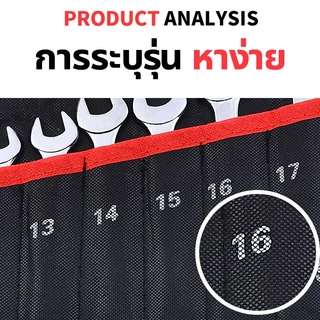 ชุดประแจ ประแจ ประแจแหวนข้าง ประแจแหวนข้างปากตาย 8-24mm ประแจรวม 6/8/10/12/14/23ตัว/ชุด ผลิตจากเหล็กเกรด