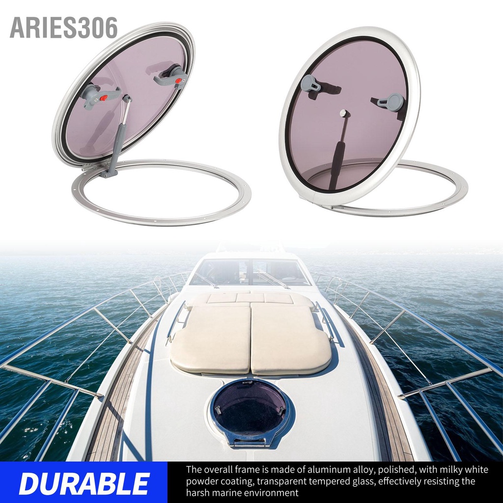 Aries306 418 มม.เรือ Porthole หน้าต่าง UV Proof Seal กันน้ำ Heavy Duty อลูมิเนียมรอบ Push เปิด Portlight สำหรับเรือยอชท์เรือ RV