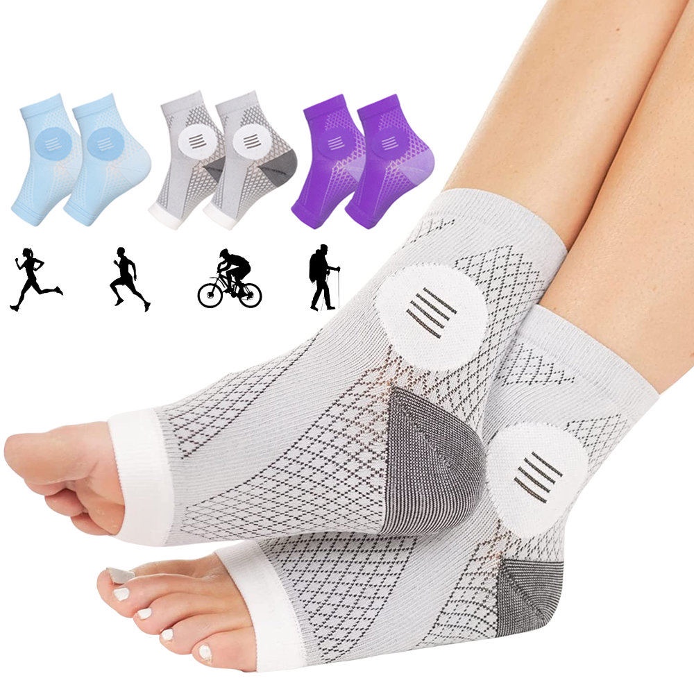 ถุงเท้า Neuropathy 1 คู่ - Peripheral Neuritis Compression เบาหวาน Toeless Foot Sleeves สําหรับอาการปวดความเสียหายเส้นประสาทในเท้า, ข้อเท้า Gout
