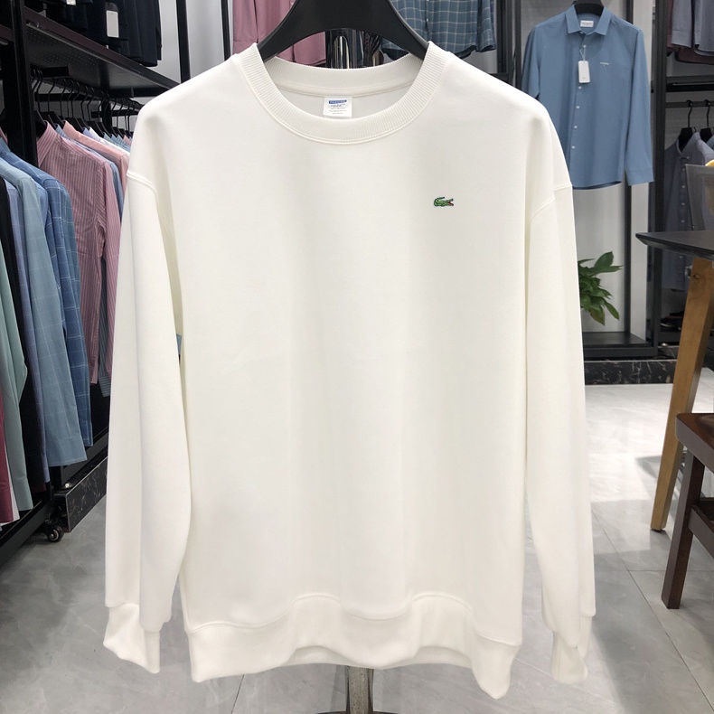 เสื้อกันหนาวแขนยาวลําลอง คอปก ปักลายโลโก้จระเข้ ขนาดใหญ่ คุณภาพสูง แฟชั่นคู่รัก สําหรับผู้ชาย และผู้หญิง