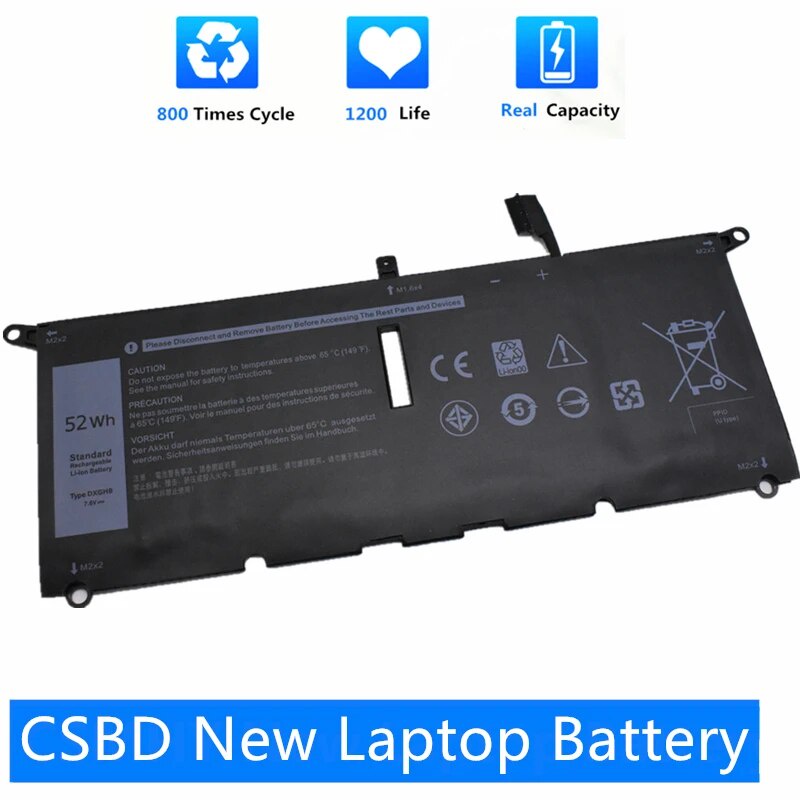 แบตเตอรี่แล็ปท็อป DXGH8  For Dell XPS 13 9380 9370 7390 For Dell Inspiron 7390 2-in-1 7490 G8VCF H75