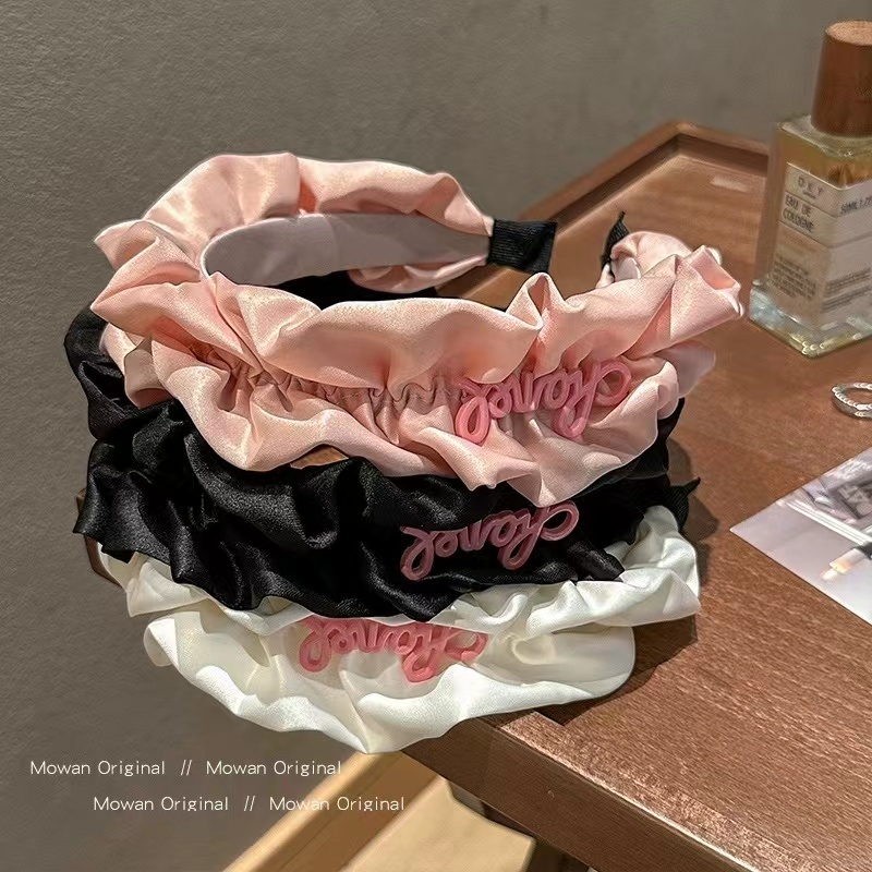 ที่คาดผม แต่งจับจีบ พิมพ์ลายตัวอักษร สไตล์เกาหลี หวานแหวว หัวใจ เครื่องประดับผม แฟชั่นสําหรับเด็กผู้หญิง