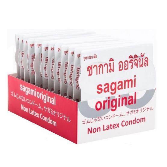 ของแท้** Sagami Original บาง 0.02 ถุงยางนำเข้าจากญี่ปุ่น size M 52 มม. (12 pcs)