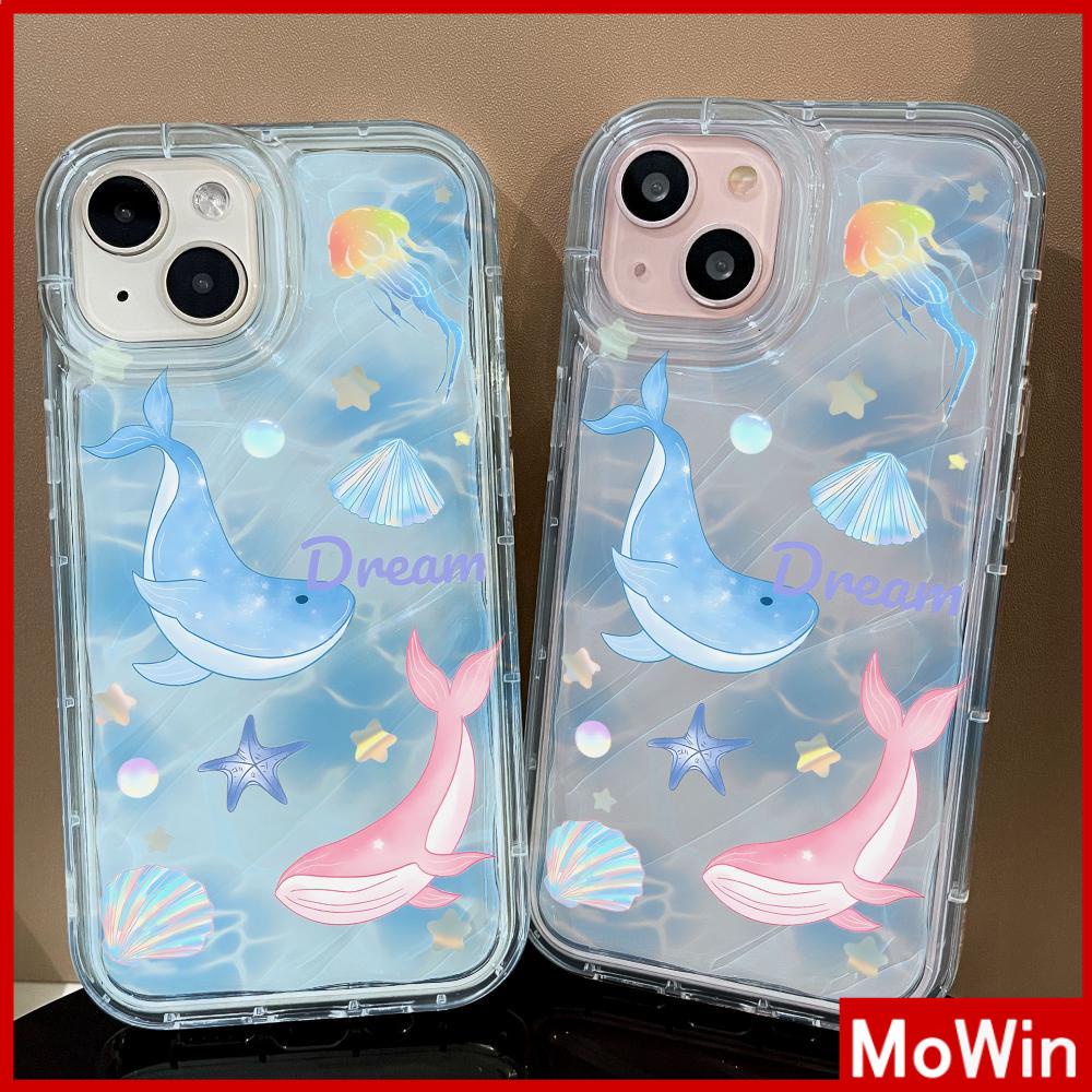 Mowin - เข้ากันได้สำหรับ 15 เคสไอโฟน11 เคส iphone 11 กรณีระลอกน้ำ CLEAR Case TPU กันกระแทกนุ่มโปร่งใส Dolphin ที่สวยงามเข้ากันได้กับ 14 13 12 PRO MAX XR XS 8 PLUS