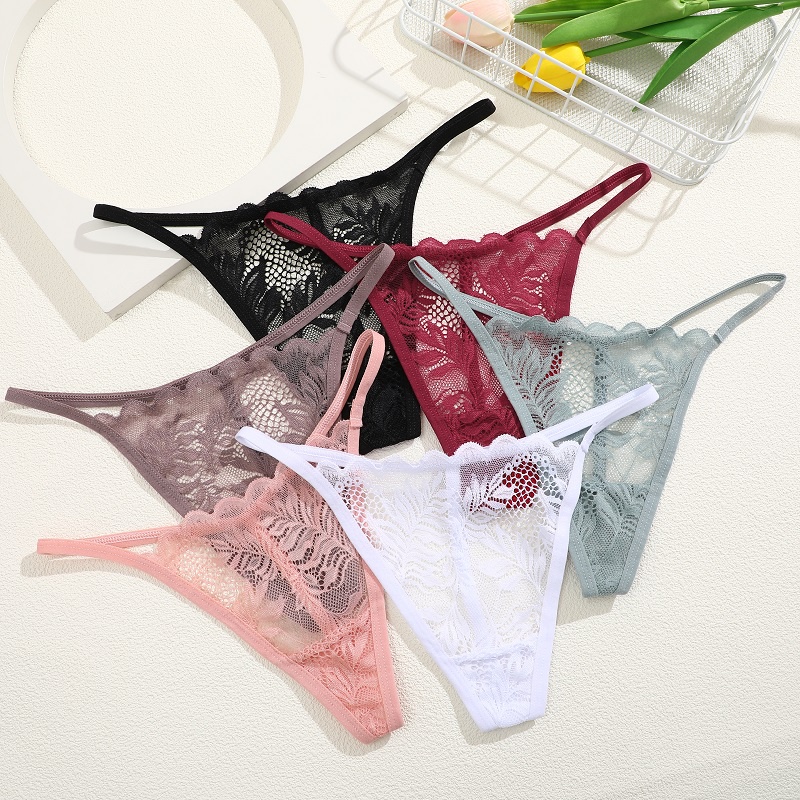 กางเกงชั้นใน บิกินี่ ลูกไม้ ไร้รอยต่อ ระบายอากาศ ด้านหลังตัว T สําหรับผู้หญิง S-XL