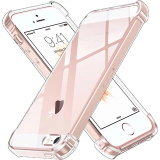 สําหรับ Apple iPhone SE 2016 5 5s 6 6s 7 8 Plus บาง คริสตัล ใส นิ่ม ซิลิโคน เจลลี่ เคสที่มีสี่มุม เสริม ปกใส