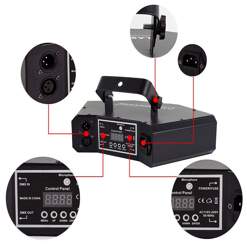 ไฟเลเซอร์ปาร์ตี้ RGB 3 รู พร้อมการควบคุมด้วยเสียง Three-Hole RGB Laser Light เส้นจะหลากหลายและสวยงาม จัดส่งจากประเทศไทย - รูปที่ 3