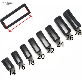 Fengjue ห่วงยางซิลิโคน สีดํา 7 ขนาด 14-26 มม. สําหรับสายนาฬิ…