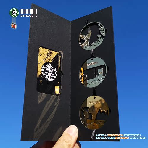 China Starbucks Star Card 2018 ชุดที่คั่นหนังสือ ฟอยล์สีทอง ครบรอบ 20 ปี