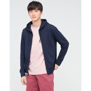 เสื้อฮู้ผ้าคอนตอน เสื้อฮู้ด Uniqlo แท้ ชาย AIRism UV Cut Full-Zip Hoodie