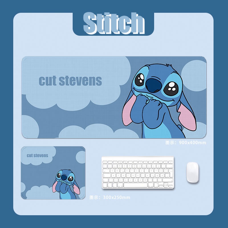 แผ่นรองเมาส์ คีย์บอร์ด ลายการ์ตูน Stitch น่ารัก อุปกรณ์เสริม สําหรับคอมพิวเตอร์ตั้งโต๊ะ XXL