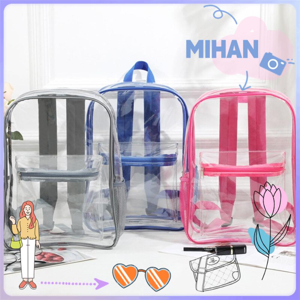Mh กระเป๋าเป้สะพายหลัง PVC แบบใส ความจุขนาดใหญ่ หรูหรา กันน้ํา สําหรับเดินทาง เล่นกีฬากลางแจ้ง