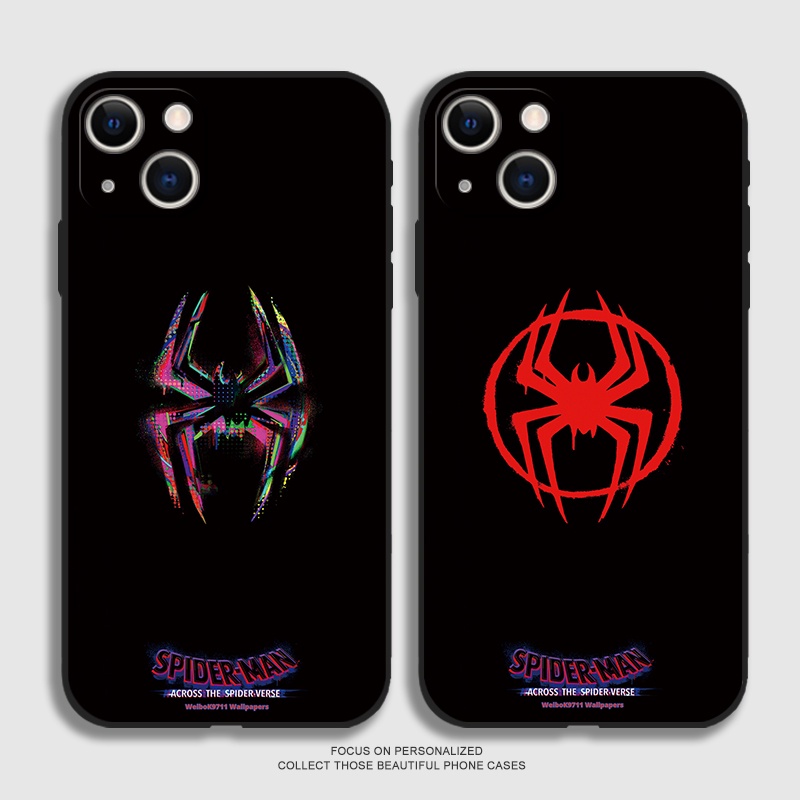 เคสโทรศัพท์ซิลิโคน แบบนิ่ม ลายโลโก้ Marvel Spider-Man สําหรับ iPhone 15 14 13 12 11 Pro Max 13 Mini 14PLUS X XS XR XSNAX 6 8 7 Plus Se2020