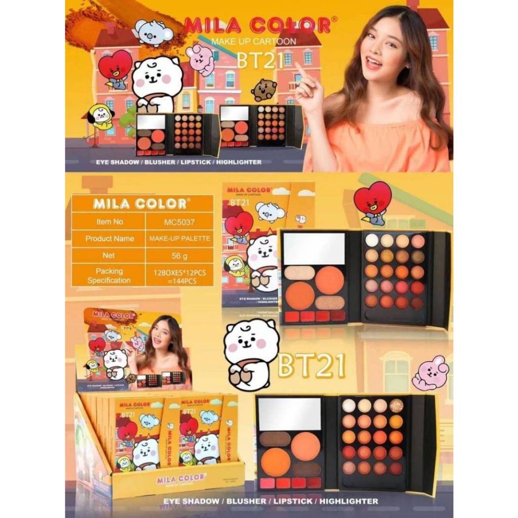 MILA COLOR Makeup Palate พาเลทแต่งหน้า ได้ครบในพาเลทเดียว พกพาง่าย ได้ทุกลุค สะดวกสบาย