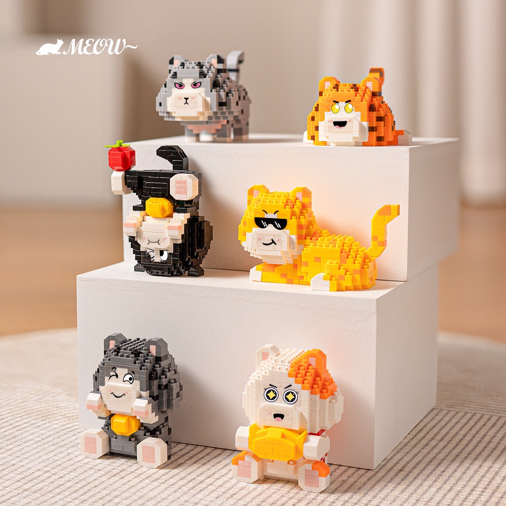 ของเล่นบล็อกตัวต่อ รูปการ์ตูนคิตตี้นําโชค