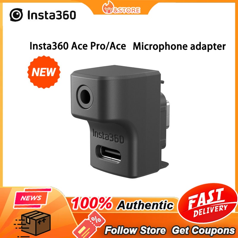 ต้นฉบับใหม่Insta360 Ace Pro/Ace Pro 2 Universal Audio Adapter Extension Accessories ทั้งไมโครโฟนและภายนอก