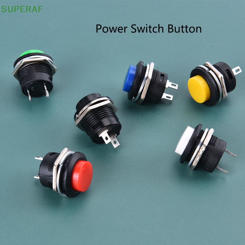 Superaf ปุ่มกดสวิตช์เปิด ปิด โลหะ กันน้ํา 12V-24V LED 16 มม. สําหรับรถยนต์