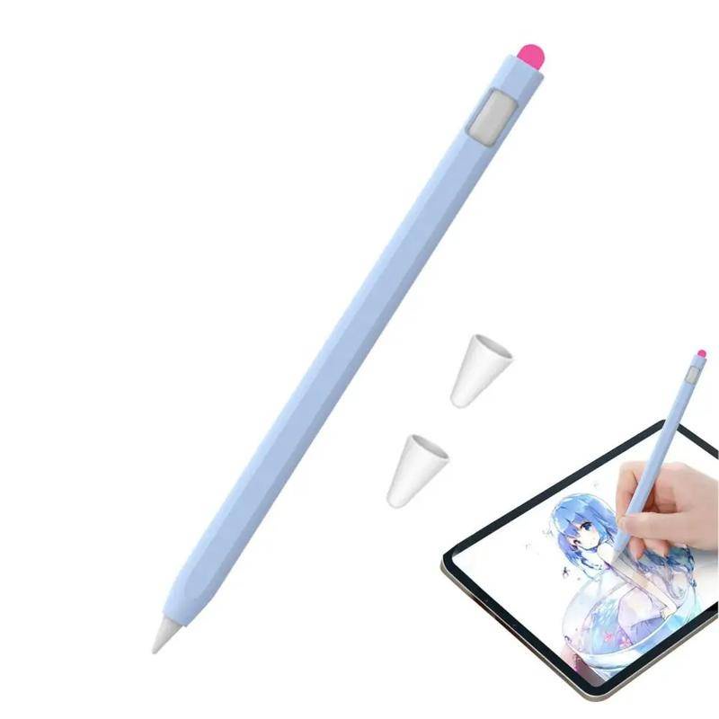 สําหรับ Apple Pencil รุ่นที่ 2 กันลื่น ซิลิโคนนิ่ม ป้องกัน ที่จับดินสอ พร้อม 2 หัวปากกา