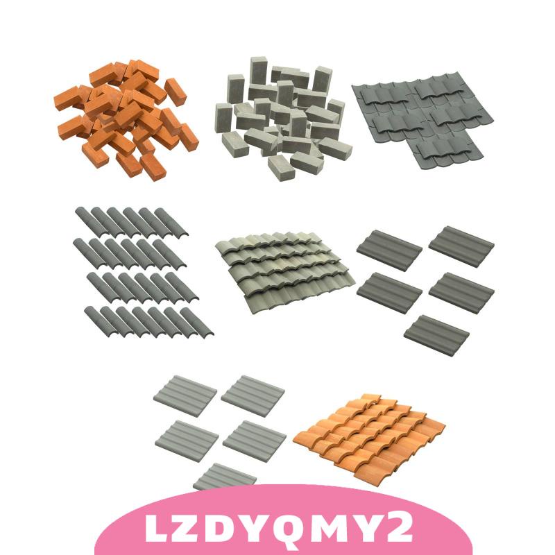 [Lzdyqmy2] โมเดลกระเบื้องหลังคา สเกล 1/12 DIY สําหรับตกแต่งบ้านตุ๊กตา สวน