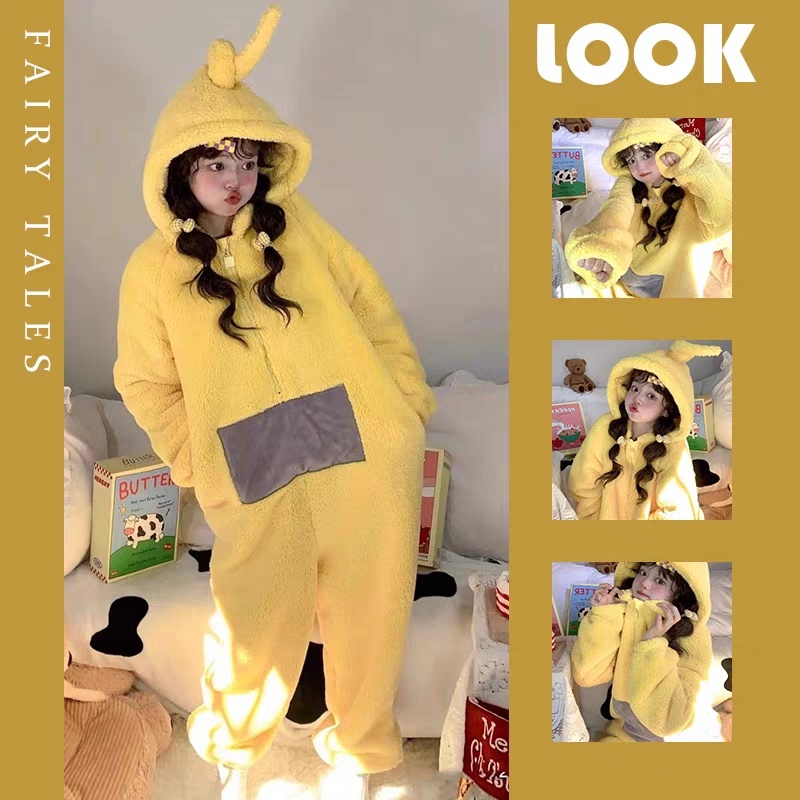 ชุดมาสคอต ชุดเทเลทับบี้ ชุดมาสคอตผู้ใหญ่ ชุดมาสคอตเทเลทับบี้ เทเลทับบี้สีเหลือง（Laa-Laa）